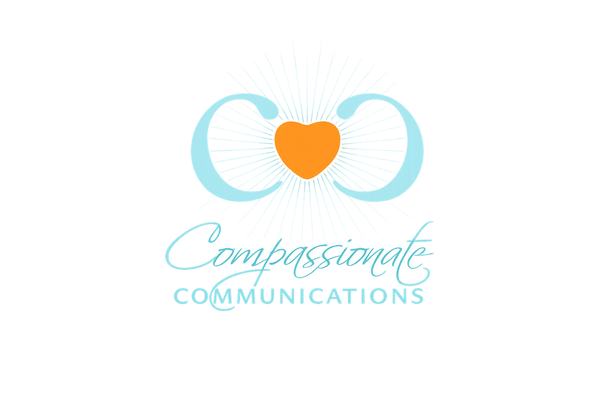The original Compassionate Communications wordmark and butterfly-heart logo, 2008