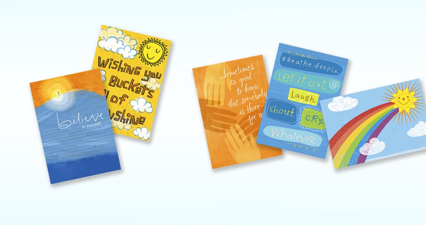 Handwritten healing cards from the original program